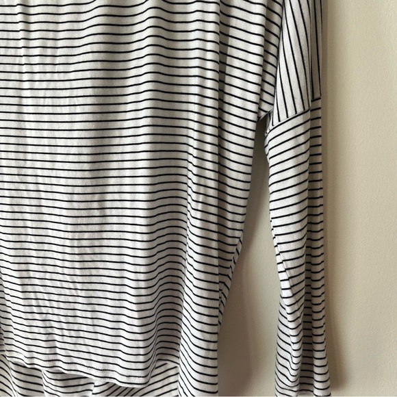 Cable&Gauge 3/4 dolman sleeve open back stripe black and white small casual - Picture 2 of 13